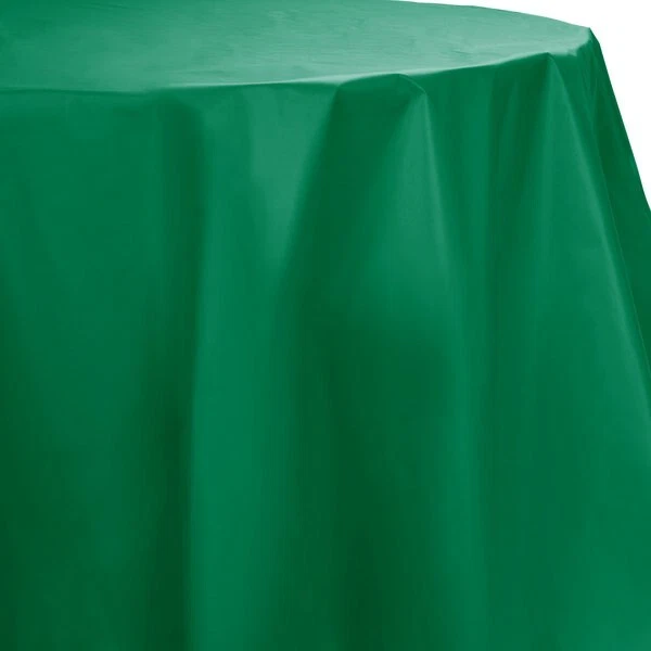 (12)CREATIVE CONVERTING 82" GREEN PLASTIC ROUND TABLE COVER SINGLE USE, USA MADE - Image 2 of 4