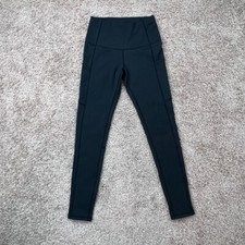 Womens Yoga Pants Black High-Waisted S Skinny Side Pockets Full-Length