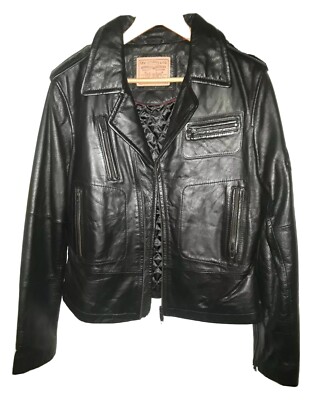 Levi Strauss & Co. ブラックレザージャケット XL LEVI STRAUSS Co. BLACK LEATHER MOTORCYCLE BIKER JACKET women's XL