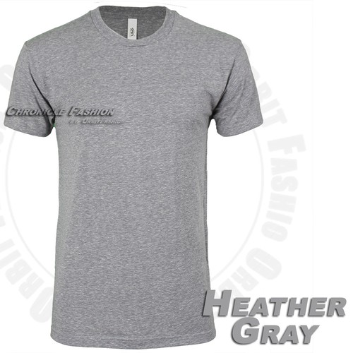 Herren T-Shirts Rundhals Slim Fit Kurzarm Freizeit Tri Blend Baumwolle Einfarbig Tee - Bild 8 von 18