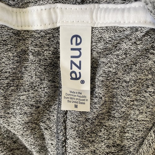 Enza Heather Gray Long Sleeve Hooded Sweatshirt Size M Casual Normcore - Picture 7 of 8