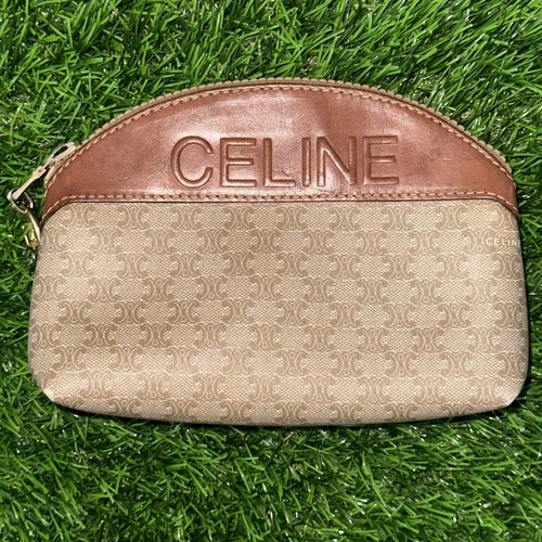 Autentica Borsa a Frittura Modello Blasone Celine Macadam Borsa PVC Pelle Beige Italia - Foto 8 di 8