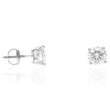 14K White Gold Real WJD Exclusives Moissanite Stud Earrings 1CT-2CT