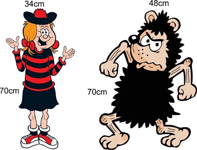 MINNIE THE MINX und GNASHER 70cm hoch Wand- oder Aufkleber Vinyl
