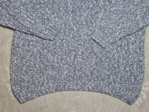 Pull col rond vintage The Sweater Shop tricot câble taille XXL bleu et blanc - Photo 3/11
