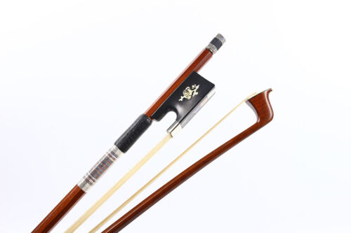 Violin Bow Brazilwood stick 4/4 violin bows Natural Bow Hair Flower Inlay - Picture 2 of 6