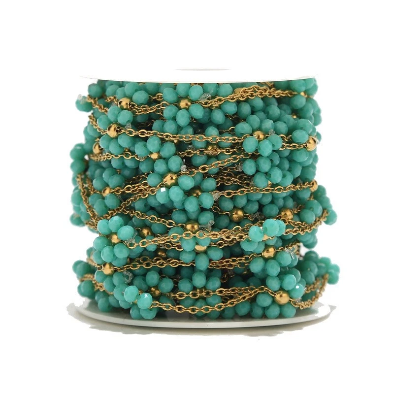 2 метра цепи из нержавеющей стали с бисером цветок ромашки для изготовления ожерелий ювелирных изделий - Изображение 4 из 4