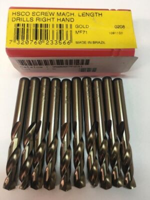DORMER A232 9/32 HSCO SCREW MACH. LENGTH DRILLS RIGHT HAND (LOT OF 10 BITS)
