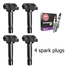 4x Ignition Coil & 4 NGK Ruthenium Spark Plug Fit 06-11 Honda Civic 1.8L UF582