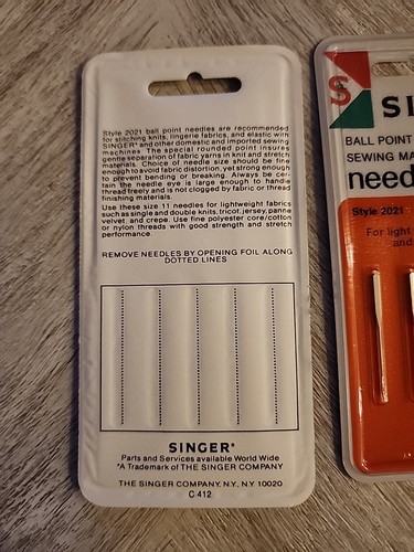 Singer Nähnadeln 2021 Kugelschreiber Größe 11 Vintage - Bild 3 von 3