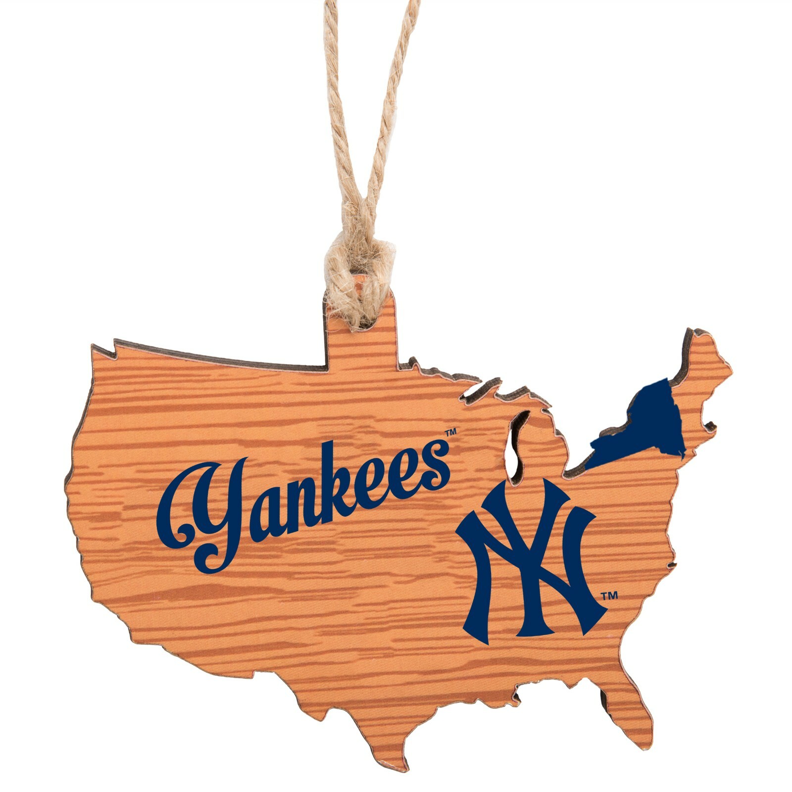 New York Yankees Christmas Tree Holiday Ornament Logo State Wooden Nation USA eBay