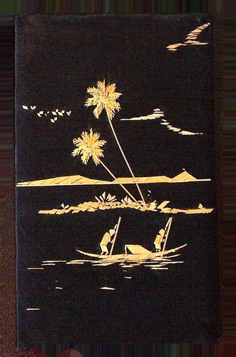 Beach Island Ocean boat Palm Tree Fabric Art Print Made in India | eBay