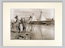 Native American Tribe with Kodak Camera 1913 Photography Print Matted to 11 X 14