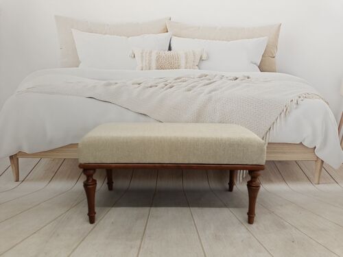 Hallway bench, Ottoman for bedroom, Retro bench, Upholstered bench, Dining bench - Picture 2 of 10