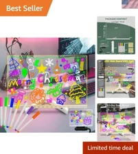 Fun 11.8'' x 7.9'' LED Note Board for Kids - Doodle, Write & Light Up Your Space