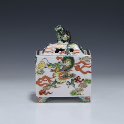 Japanese Arita Fuku Mark Koro Incense Burner Meiji Period