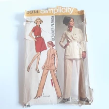 Simplicity 8914 Misses Dresses Tunic Pants Pattern Bust 34 Size 12 Waist 25.5Cut