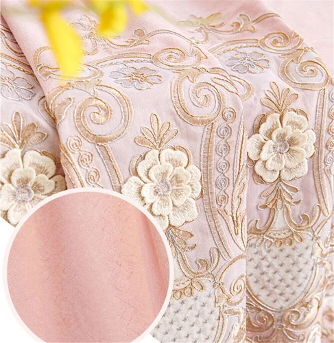 Luxury European 3D Floral Embroidery Blackout Curtain for Living Room 1 Panel - Picture 32 of 40