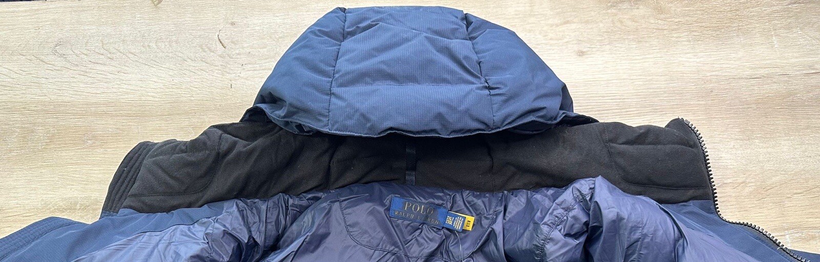 Polo Ralph Lauren uomo B&T giacca cappotto blu 2XB piccolo pony con cappuccio puffer