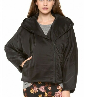 $395 NWT ELIZABETH AND JAMES SzL PUFFER HODDED ASYMMETRICAL ZIP