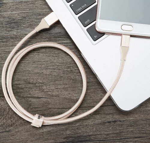 5x Amazon Double Braided Nylon USB-A 2.0 to Micro-B Cable Gold - 3ft/0.9m - Picture 3 of 5