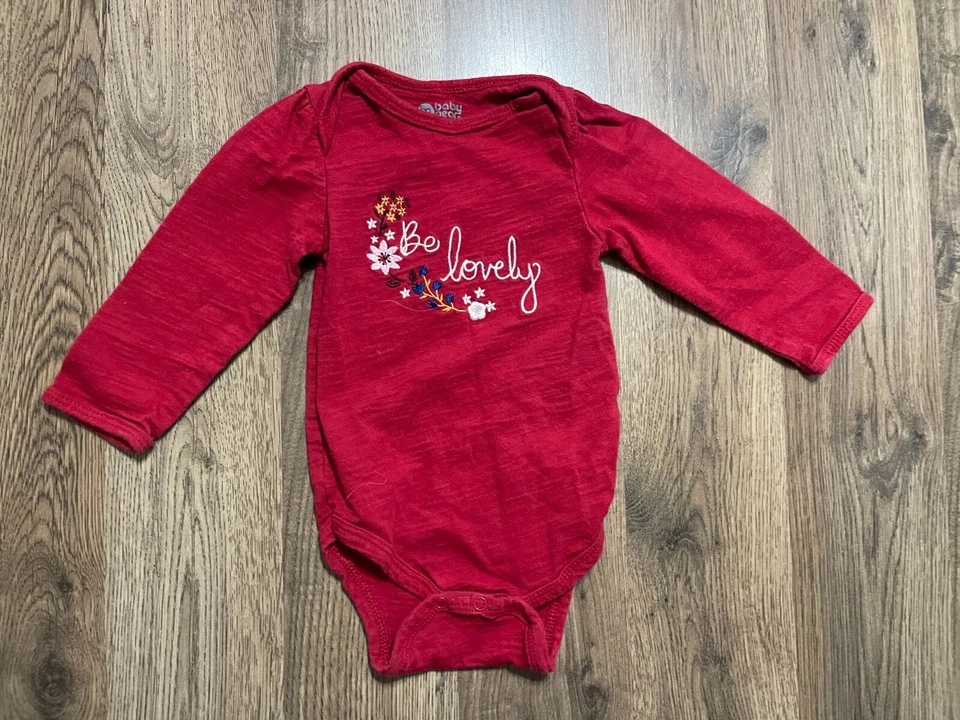 Conjunto BabyGear, Bebé Niña 3-6 Meses, Rojo Floral Be Precioso Manga Larga y Pantalón Foto 2 de 4