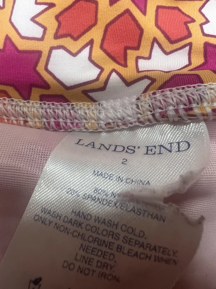 Falda de natación Lands' End para mujer 2 rosa naranja amarillo medallón modesta XS Foto 4 de 4