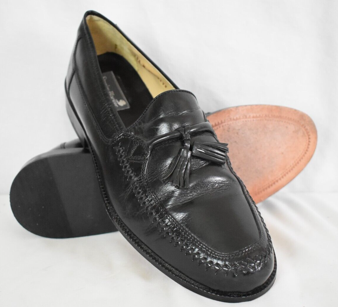 NIB Stalney Blacker Stylish Black Leather Tassel Loafers for Men, Size 11 Stanley Blacker Black leather Tassel Loafers Shoes Italy  main image 4