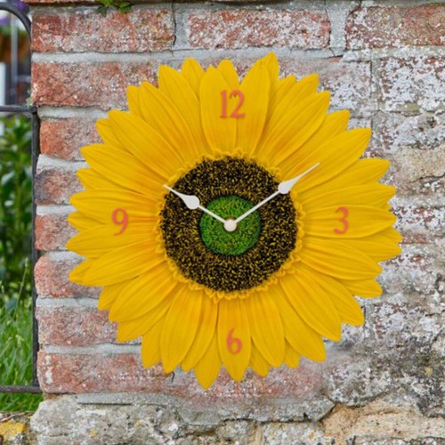 Sunflower Wall Clock Silent Wall Clock Round Wall Clock Outdoor Wall Clock Decor - Picture 12 of 15