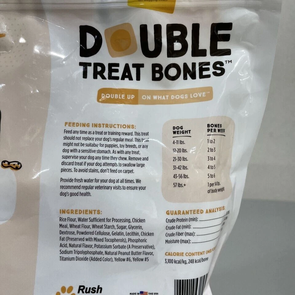 Ultra chewy double hot sale treat bone peanut butter