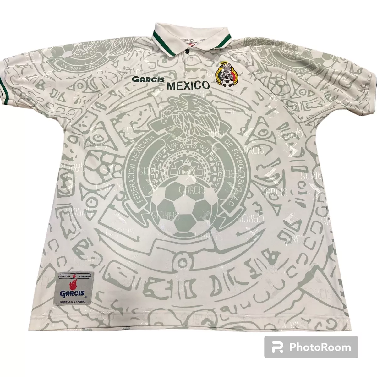 Mexico Garcis Soccer Jersey Men s XL White Green 1999 Vintage