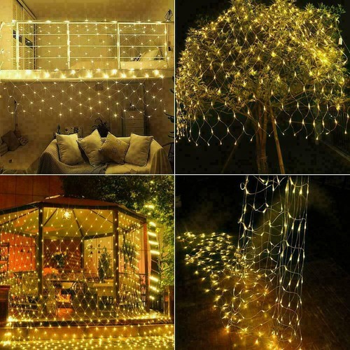 200 LED Net Curtain Mesh Fairy String Lights Home Party Wedding Christmas Decor - Picture 8 of 12