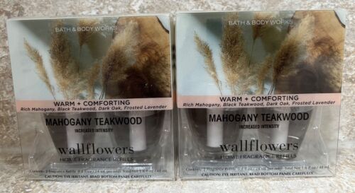 Bath & Body Works ~ MAHOGANY TEAKWOOD Wallflowers Fragrance Refill ~ Lot of 4