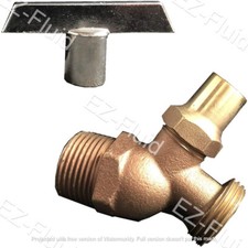 3/4" MIP Heavy Duty Brass No-Kink Hose Bibb Lose Key Garden Faucet Non-Portable