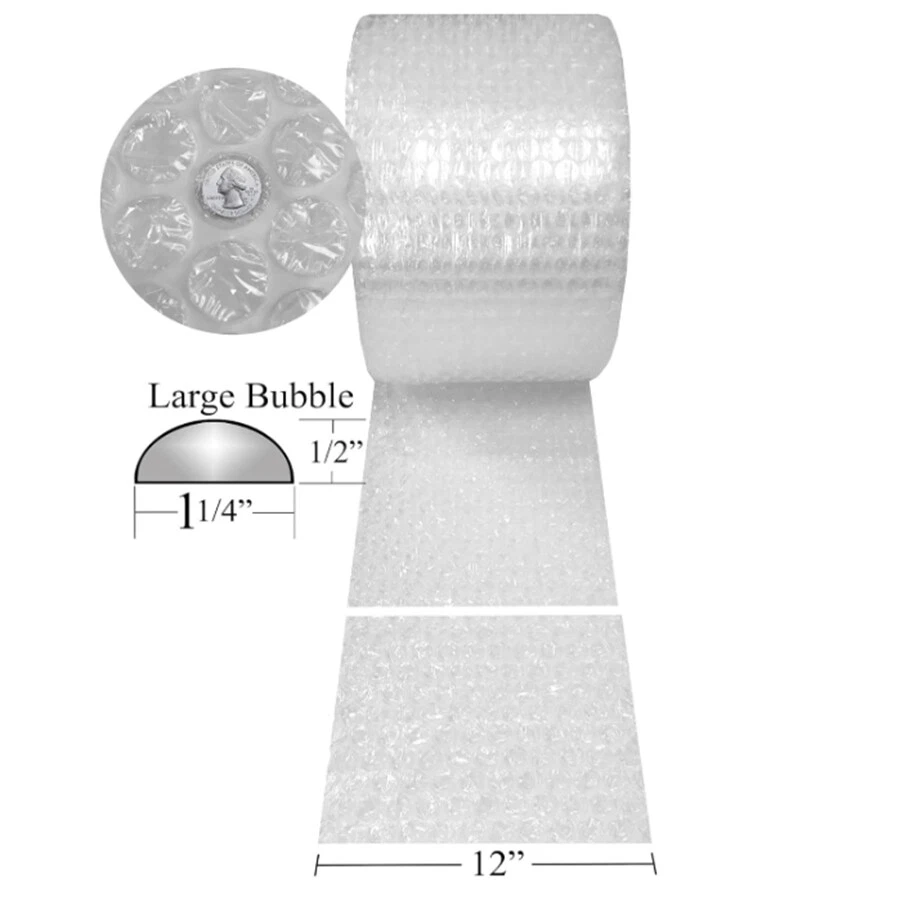 Buffer roll 1/2 perforated 12 bubble rolls large 12 width 75 feet, transparent image 6