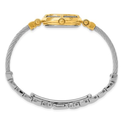 Charles Hubert Ladies Stainless Steel Wire Bangle White MOP Dial Watch Charles Hubert Stnlss Stl Wire Bangle White MOP Dial Watch  main image 4