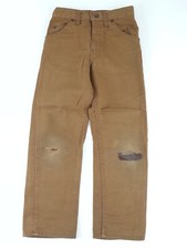 VINTAGE LEVIS Brown Kids Pants 1970  s Retro With Patina Holes And Patches