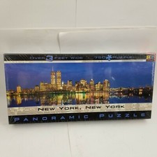 Vintage NOS New York Skyline Pre 911 Panoramic Puzzle 11X38  765 Pc Twin Towers