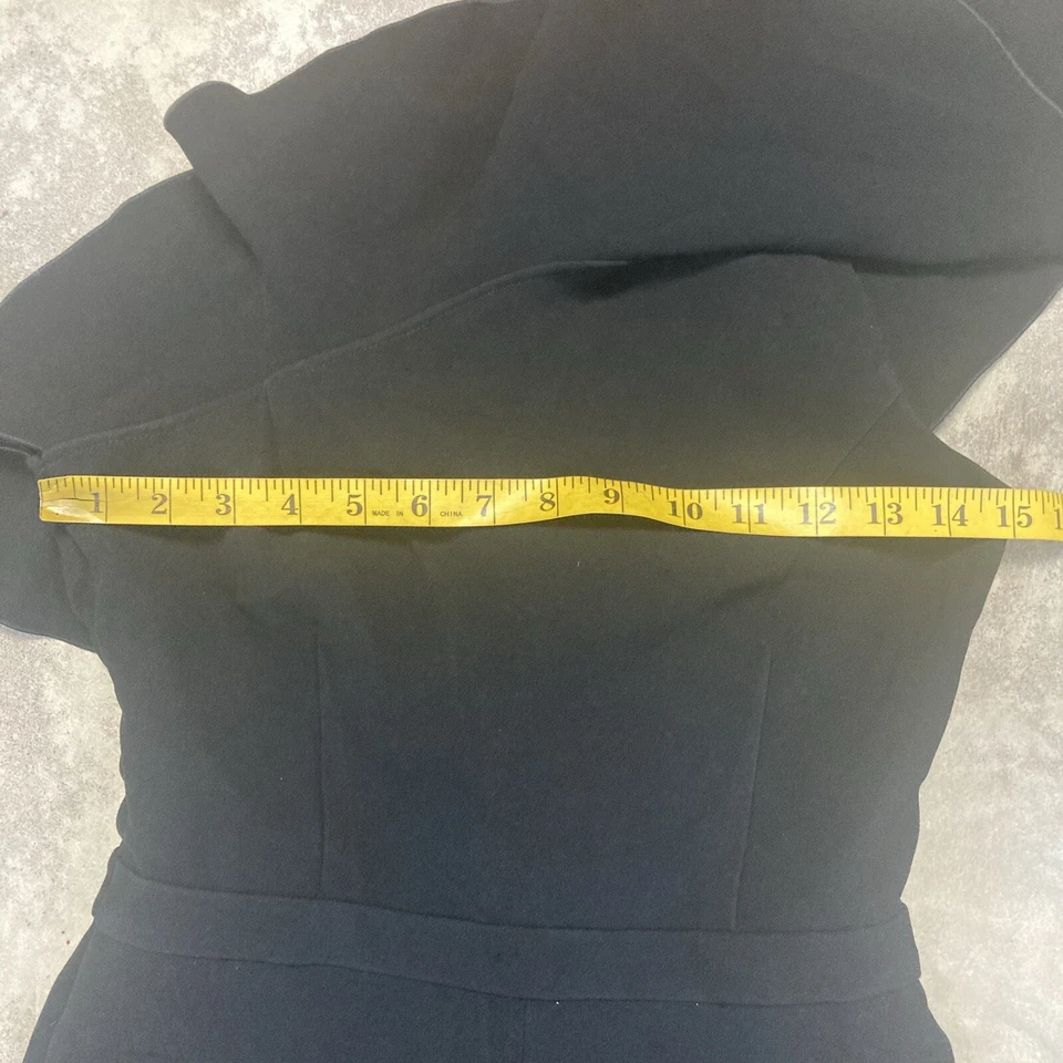Rachel Zoe Jumpsuit Womens 2 Black Osborne One Shoulder Ruffle Evening Cocktail - Image 3 of 4