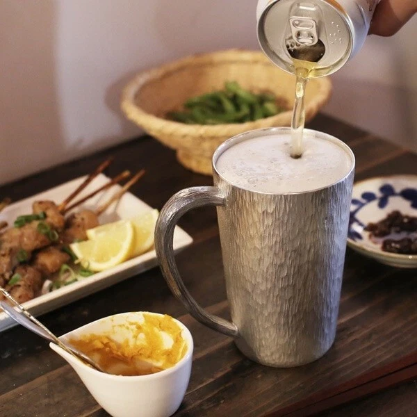 Taza de hojalata Osaka Chihaya lata grande Japón hecha a mano osk-067 Foto 3 de 4