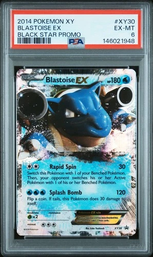 2014 POKEMON XY BLACK STAR PROMO #XY30 BLASTOISE EX PSA 6