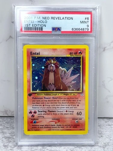 PSA 9 - 2001 Pokemon Neo Revelation 1st Edition ENTEI HOLO #6