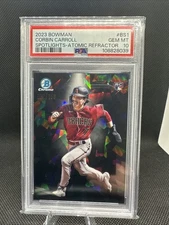2023 Bowman Corbin Carroll Spotlights Atomic Refractor 002/150 PSA 10