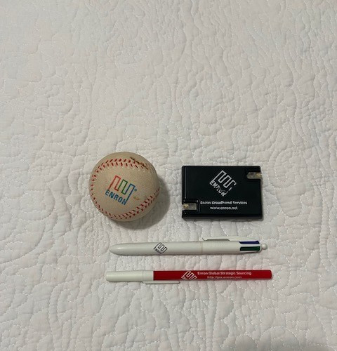 Enron Collectibles - Memorabilia - Stress ball, Pens, Telephone Jack