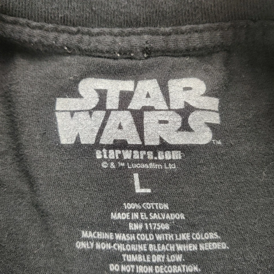 星球大战 T 恤男式大号黑色标志加入我们黑暗面,抗拒毫无用处 — 第 3/4 张图片