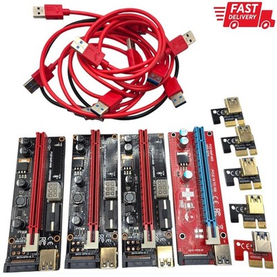 Lot of 4 GPU Riser Card PCE164P-N09 PCE164P-N08 PCE2PCE-N04 PCI-E 1x To 16x