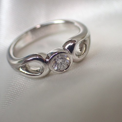 Tiffany & Co. ring teardrop diamond 1P pt950 PT Peretti US 3.5 306550 - Picture 3 of 10