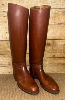 Schneider English braune lange Reitstiefel aus Leder   UK-Größe 7
