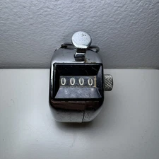Vintage SportCraft Tally Counter Thumb Clicker 4 Digit Metal made in Japan WORKS