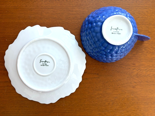 Jacques Pergay Peint Main Limoges France Large Cup & Saucer Soup Hot Chocolate - Picture 6 of 8